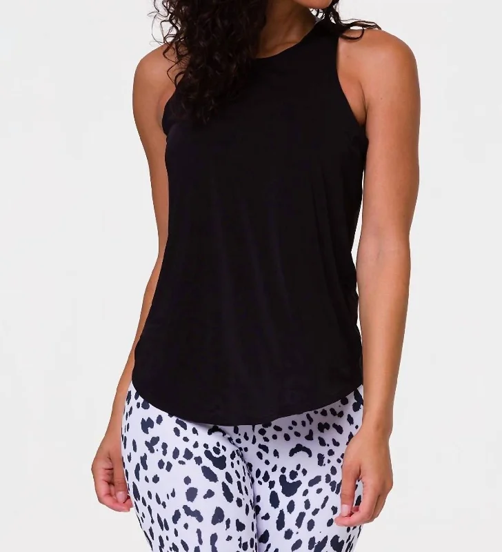 Twisted Tank Top In Black Vintage Look