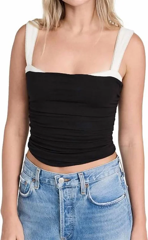 Two Tone Tank Top In Black Grab Romantic Date - Night Styles Now