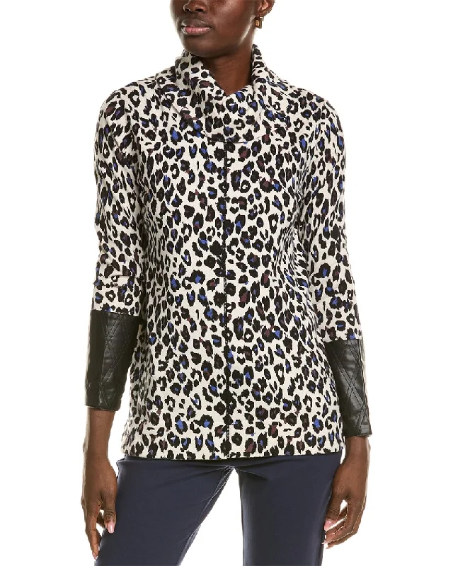 tyler böe Animal Print Cashmere-Blend Tunic Vibrant Femme Fashion