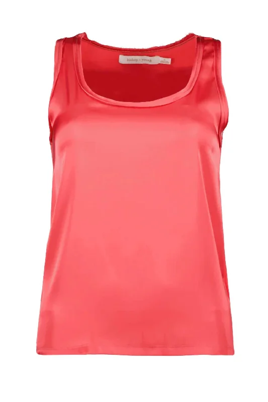 Tyler Knit Back Tank Top In Poppy Stylish Savings