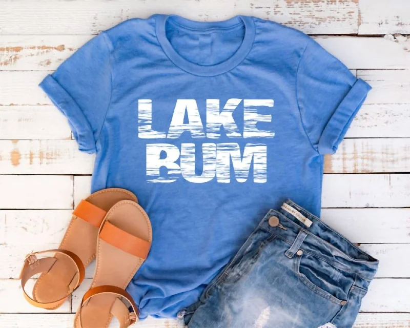 Unisex Lake Bum Graphic Tee In Blue Everyday Glamour