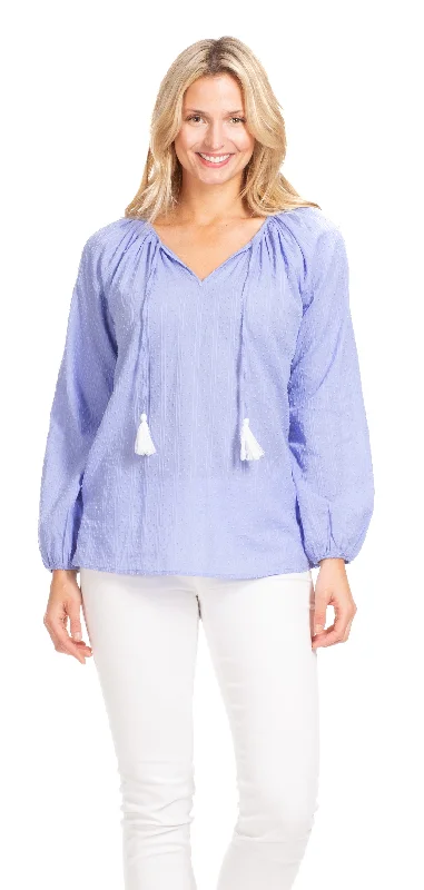 Useppa Tunic in Periwinkle Swiss Dot Versatile Wardrobe Essentials