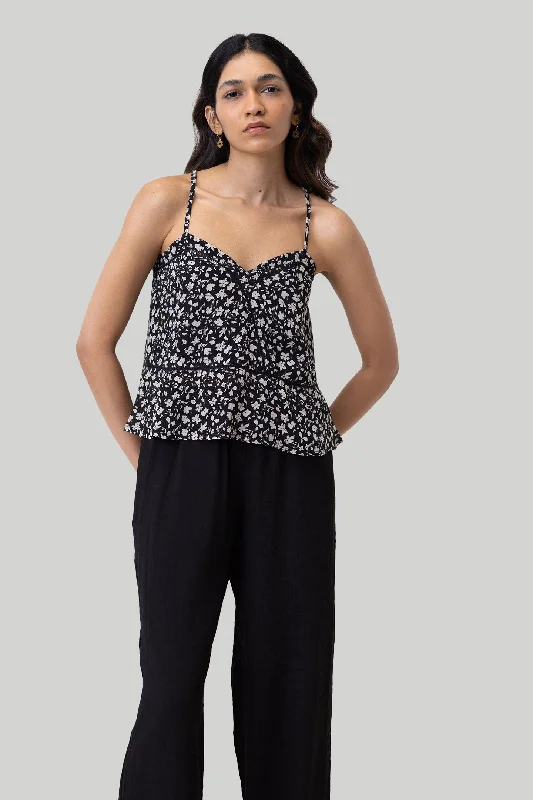 V-neck Lace Camisole in Black Florals Fashion Forward, Function First