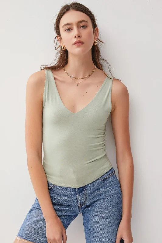 V-Neck Wide Strap Tank Final Sale