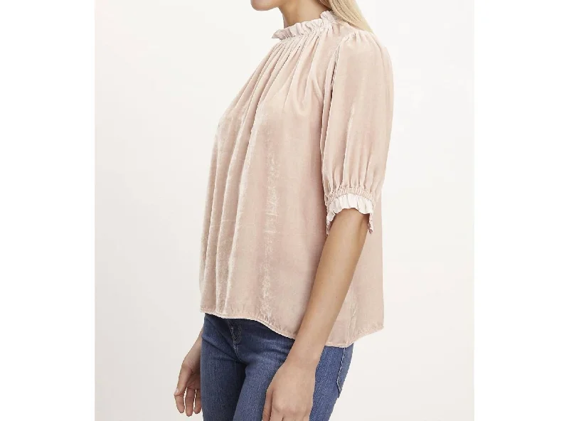 Val Silk Velvet Top In Camellia Style Upgrade