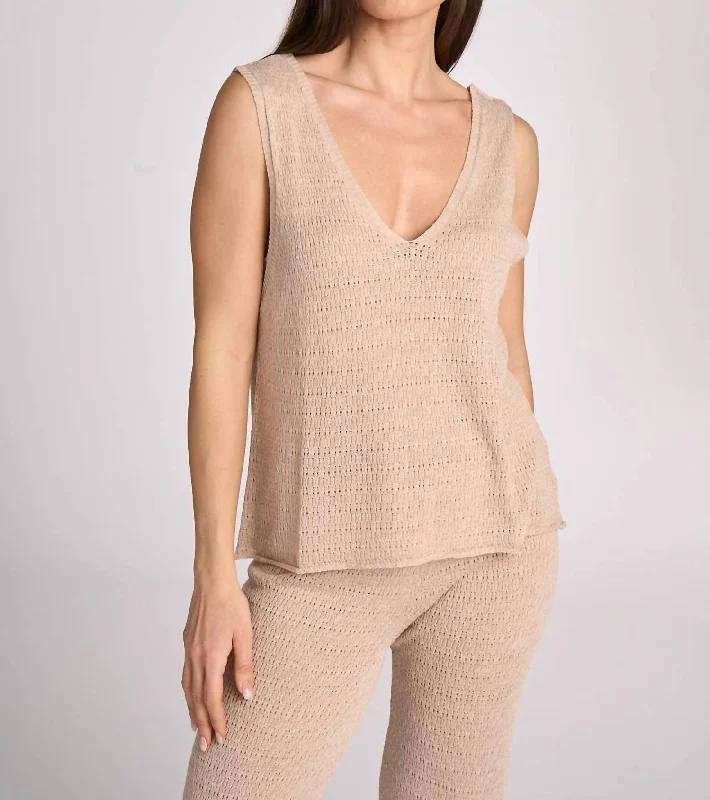 Valeria Knit Top In Sand Limited Time Offer