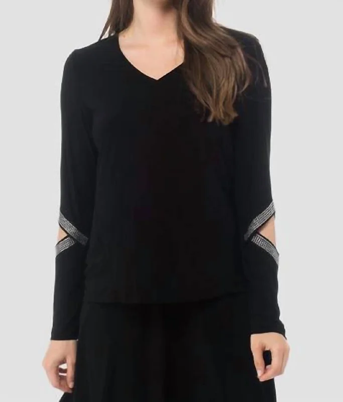 Vee-Neck Sleeves In Black Cool Prices