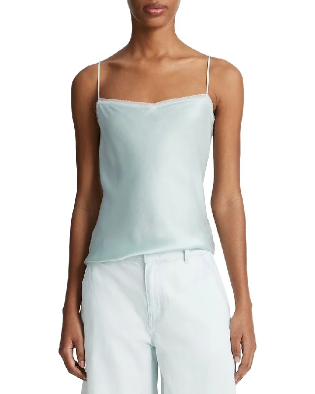 Vince Layered Chiffon Trim Cami Limited Time Deal