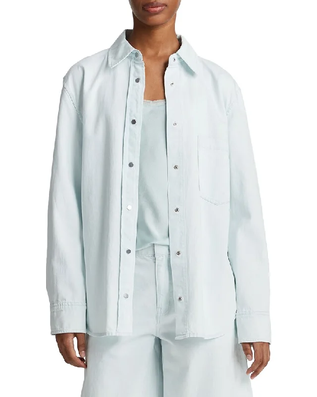 Vince Snap Front Twill Overshirt Dive Into Trendy Styles