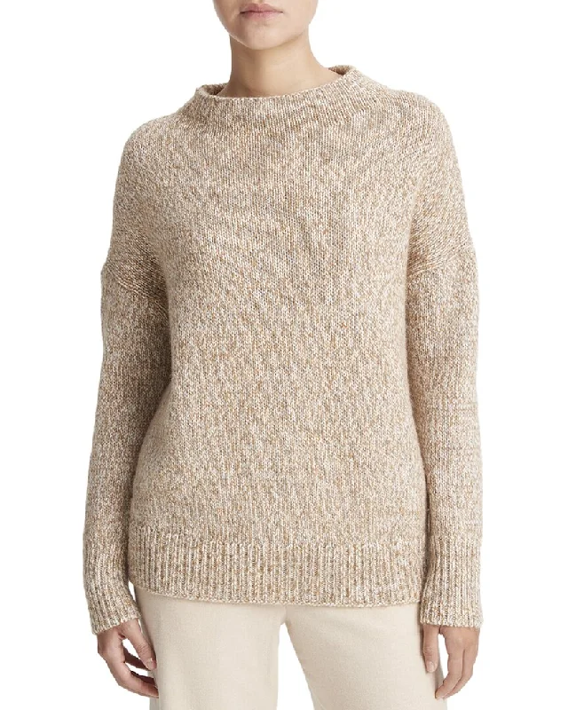 Vince Tweed Funnel Neck Wool & Alpaca-Blend Top Sale Event, Prices Rock