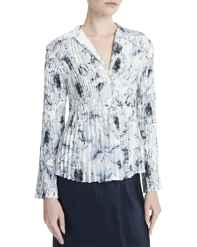 Vince Washed Lily Pleated Blouse Trendy Aesthetics