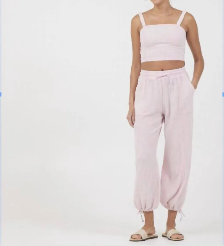 Washed Gauze Cropped Tank In Pink Y2K Nostalgic Fashion Look