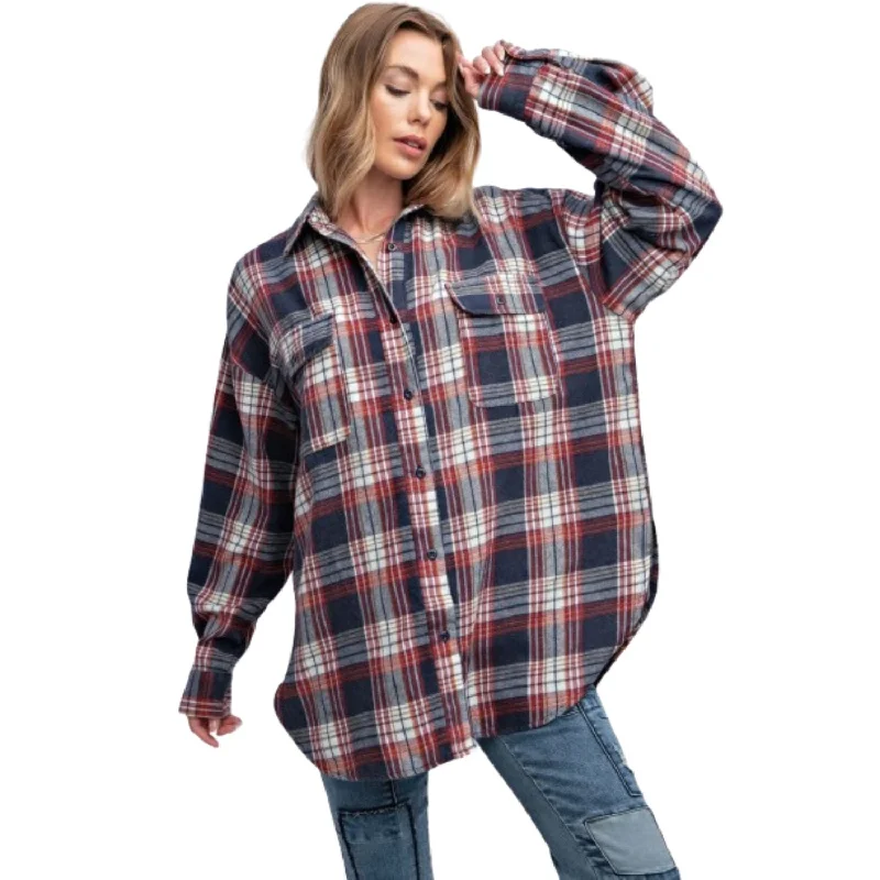 Washed Plaid Button Down Shirt Classic Appeal