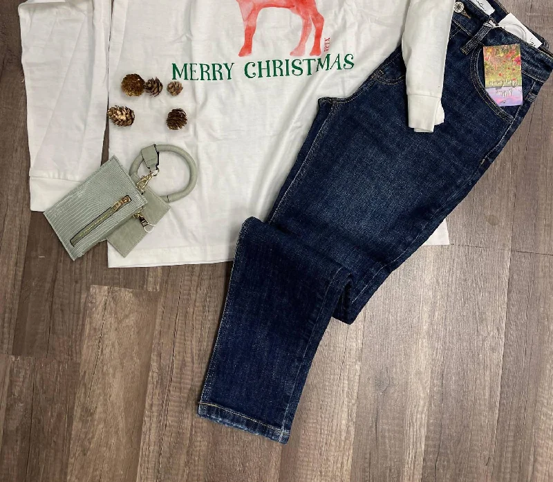 Watercolor Reindeer Tee In White Wardrobe Upgrade