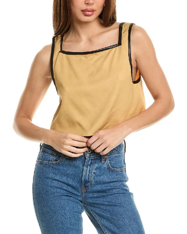 WeWoreWhat Linen-Blend Crop Top Limited Time Deal