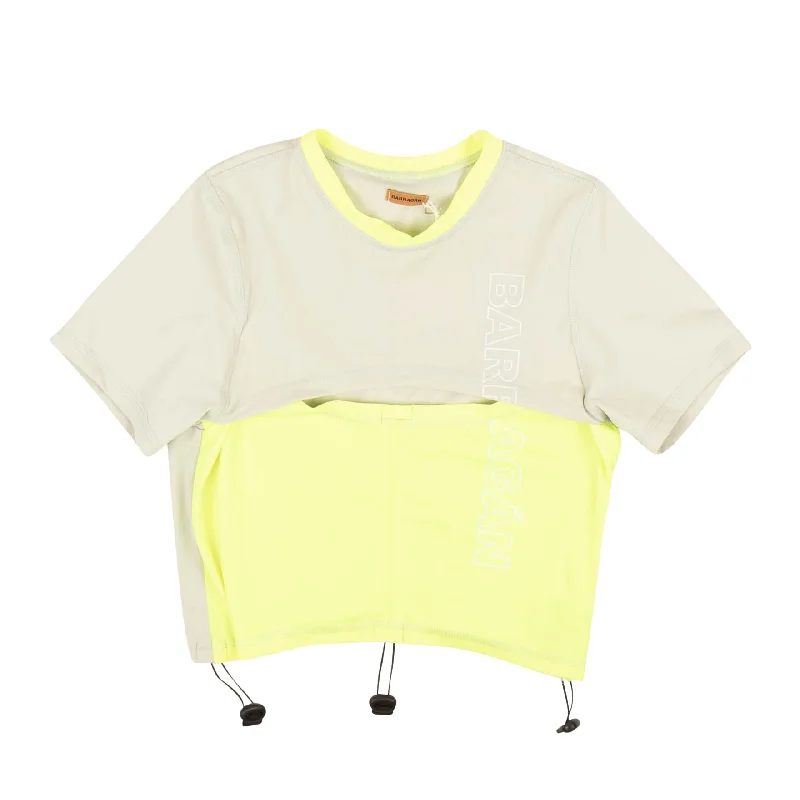 White & Yellow Ceniza Drawstring Pegadita Baby Tee Exclusive Sale