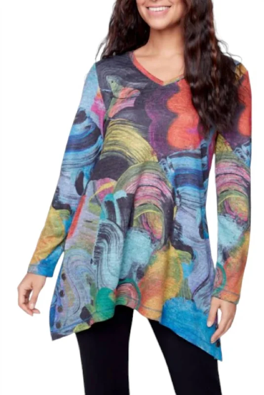 Winter Bouquet Tunic Top In Multicolor Crazy Discounts, Hurry Up