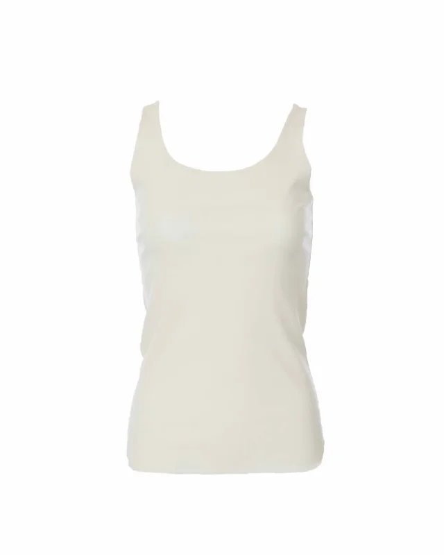 Women Scoop Neck Tank In Ivory Budget Friendly