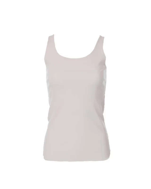 Women Scoop Neck Tank In Linen Feminine Grace