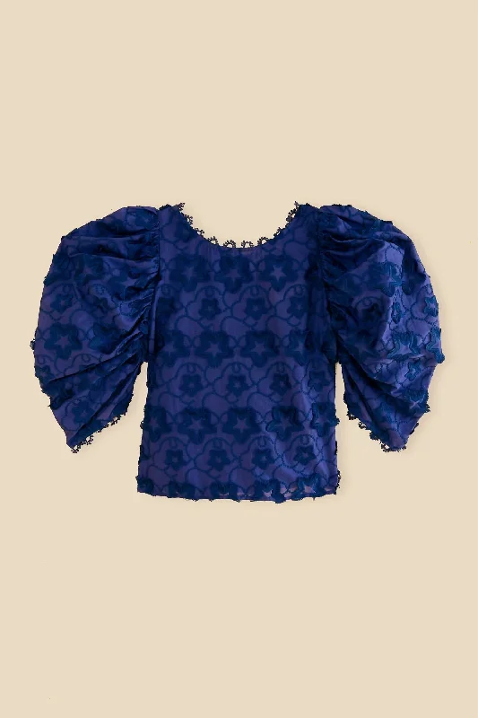 Women's 3D Star Blouse In Navy Travel Essentials