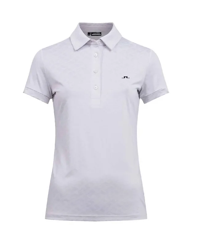 Women's Alaya Jacquard Golf Polo In White Jacquard Bridge Monogram Colorful Clothing