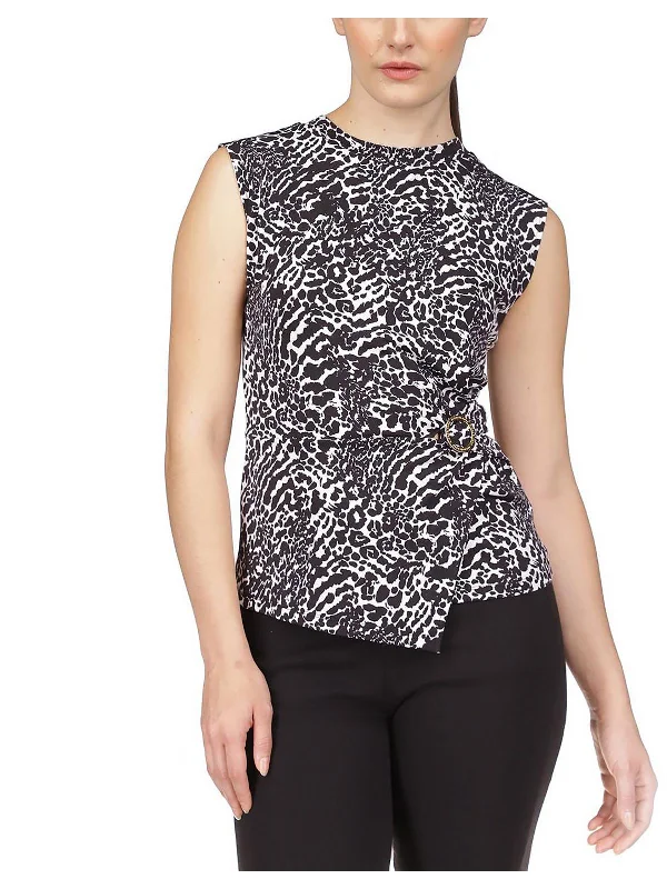 Womens Animal Print Gathered Shell Limited Edition