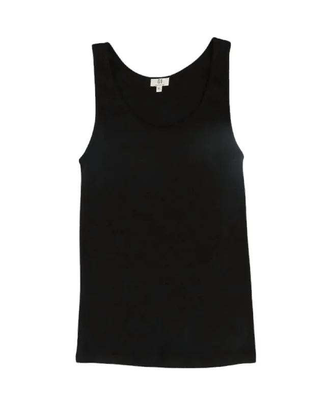 Women's Baby Rib Tank Top In Black Premium Fashion