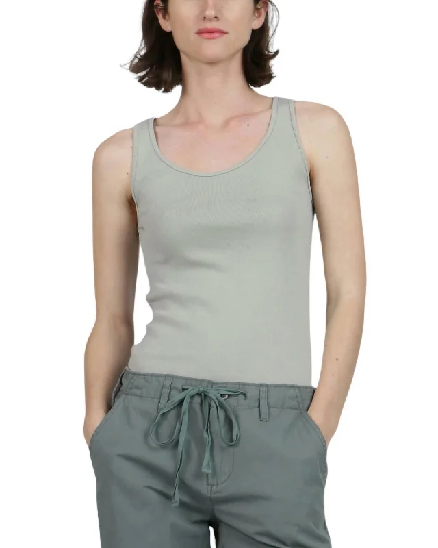 Women's Baby Rib Tank Top In Sage Urban Femme Streetwear