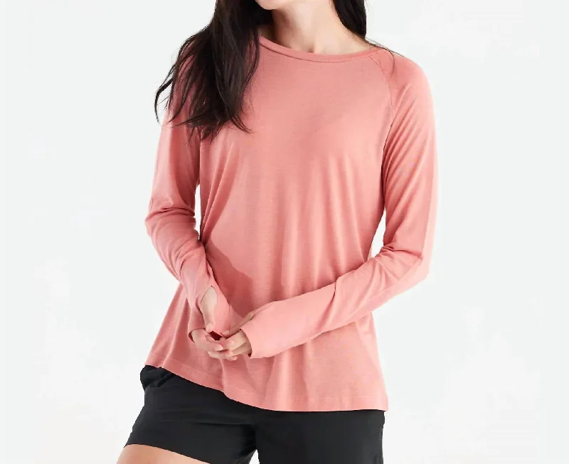 Women's Bamboo Lightweight Long Sleeve Ii Top In Bright Clay Best Sellers