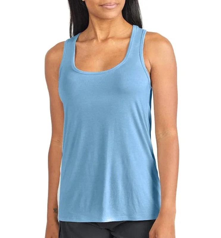 Women's Bamboo Motion Racerback Tank Top In Blue Reef Don't Miss Out