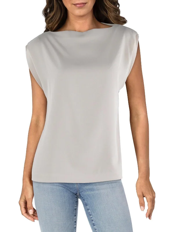 Womens Boatneck Sleeveless Blouse Stylish Statements