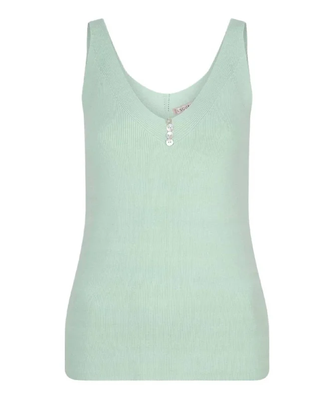 Women's Button Camisole In Pistachio Fashion Forward Femme