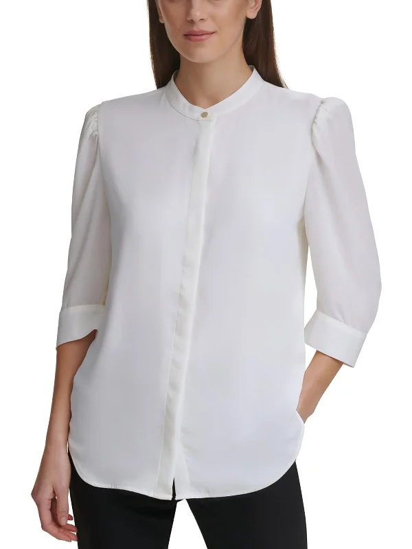 Womens Button Down Work Day Wear Blouse Exclusive Discount