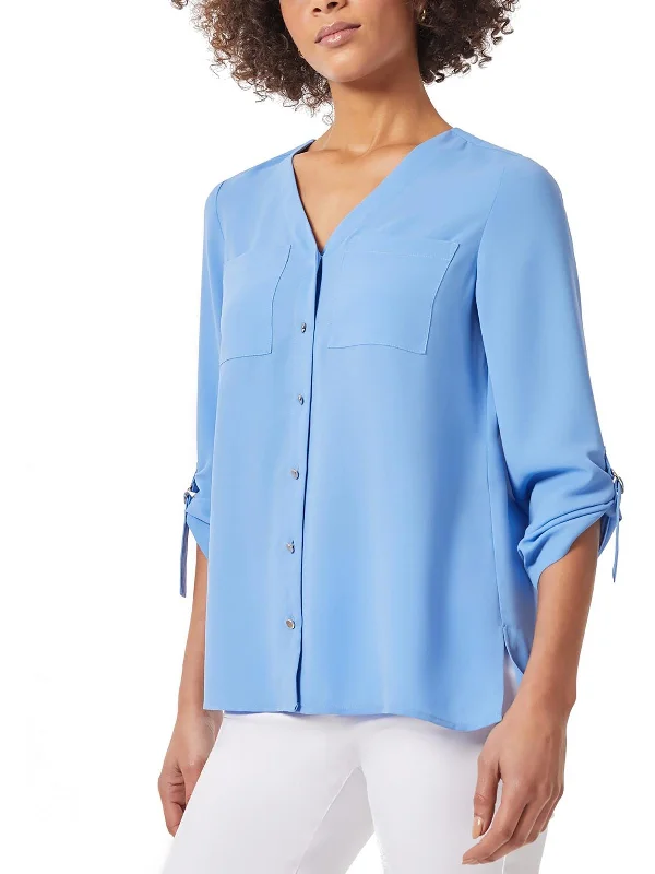 Womens Button-Down Work Wear Button-Down Top Chic Trends Unveiled