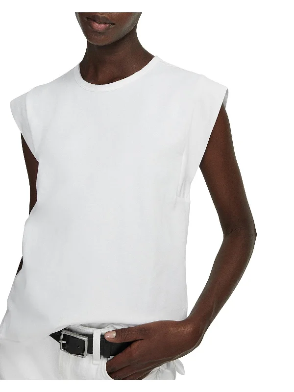 Womens Cap Sleeve Solid Pullover Top The Latest Trends