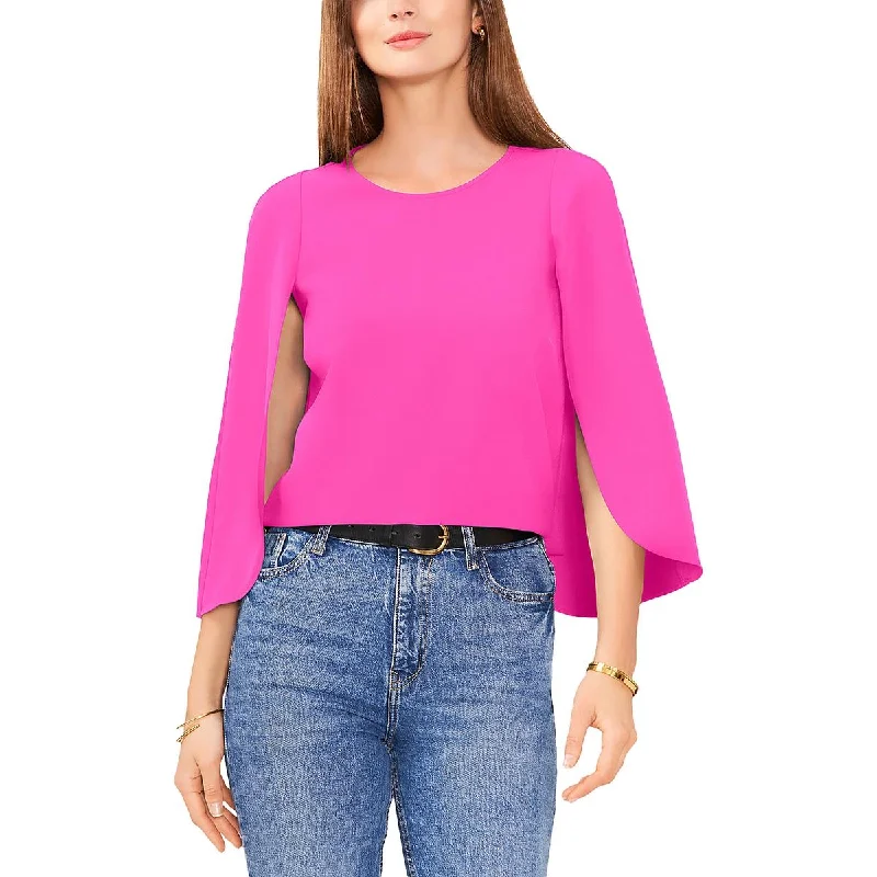 Womens Cape Sleeve Crewneck Blouse Seasonal Trends