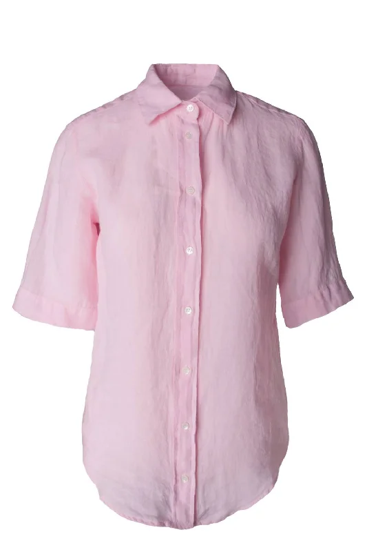 Women's Caryl Woven Button Down Shirt In Candy Urban Sophistication