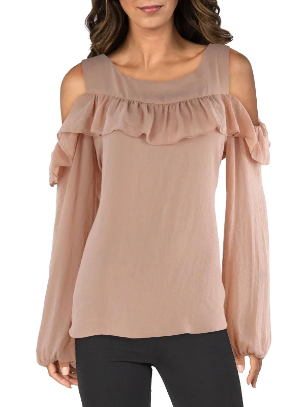 Womens Collar Ruffled Button-Down Top Chic Trends For The Fashion Savvy