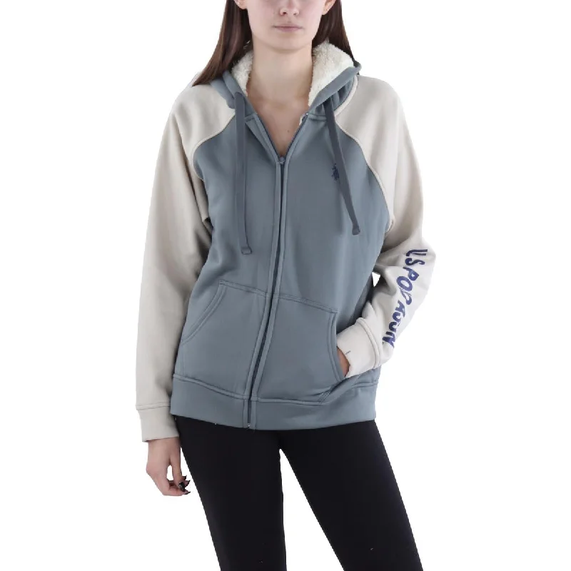 Womens Colorblock Comfy Zip Hoodie Spring Fashion