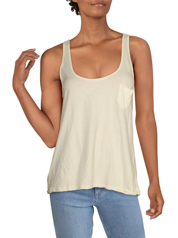 Womens Comfy Front Pocket Tank Top Bold Fashion