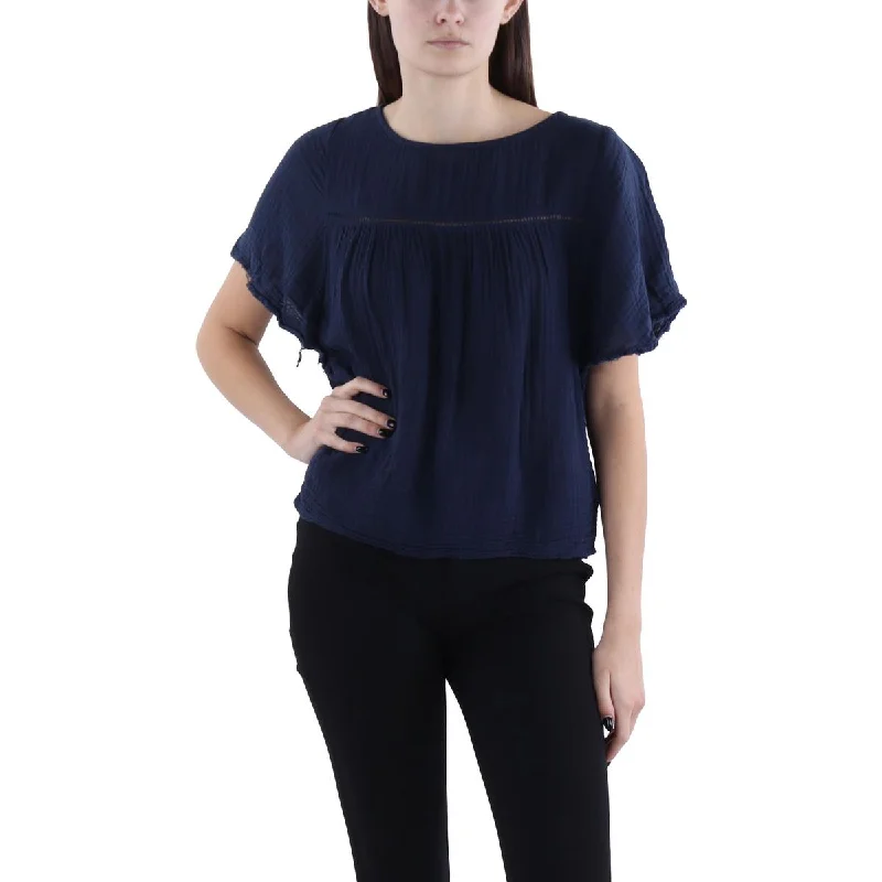 Womens Cotton Ladder Stitch Blouse Trend Alert