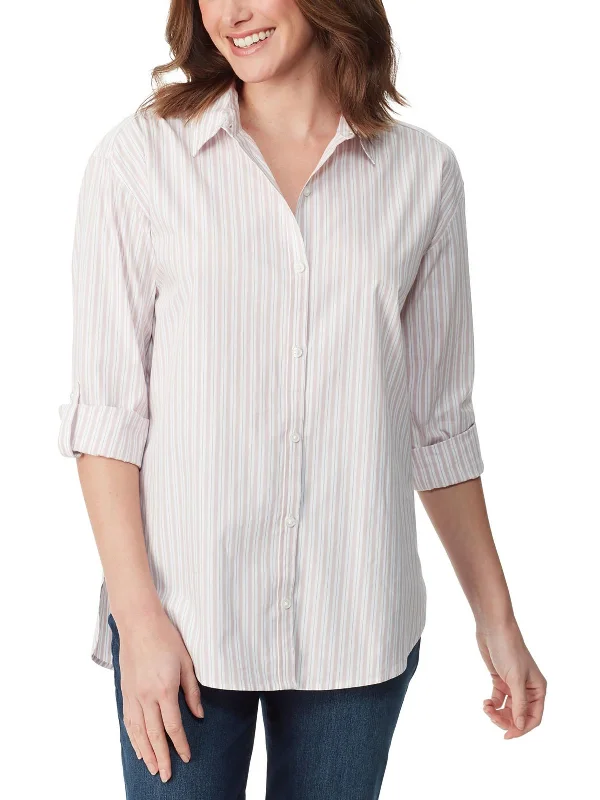 Womens Cotton Office Button-Down Top Hot Styles