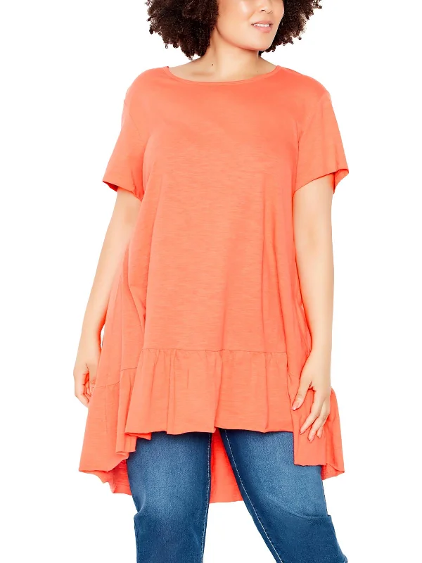 Womens Cotton Ruffled Pullover Top Versatile Wardrobe Essentials