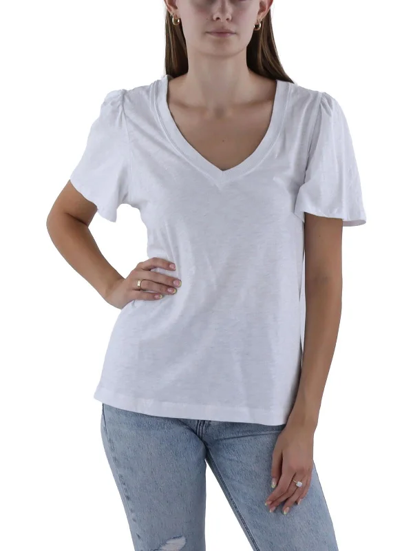 Womens Cotton V-Neck Pullover Top Versatile Wardrobe Essentials