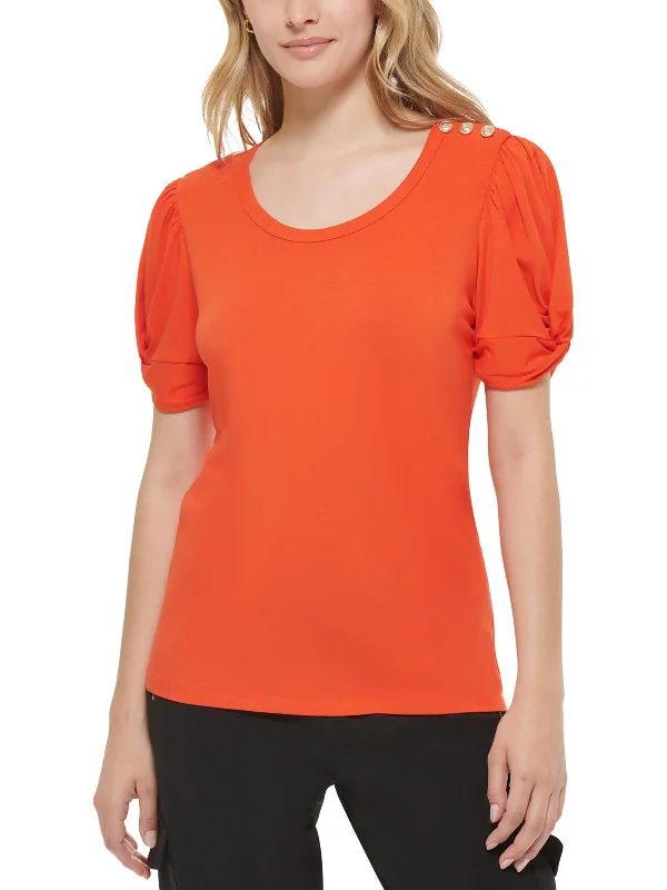 Womens Crewneck Short Sleeve Pullover Top Exclusive Sale