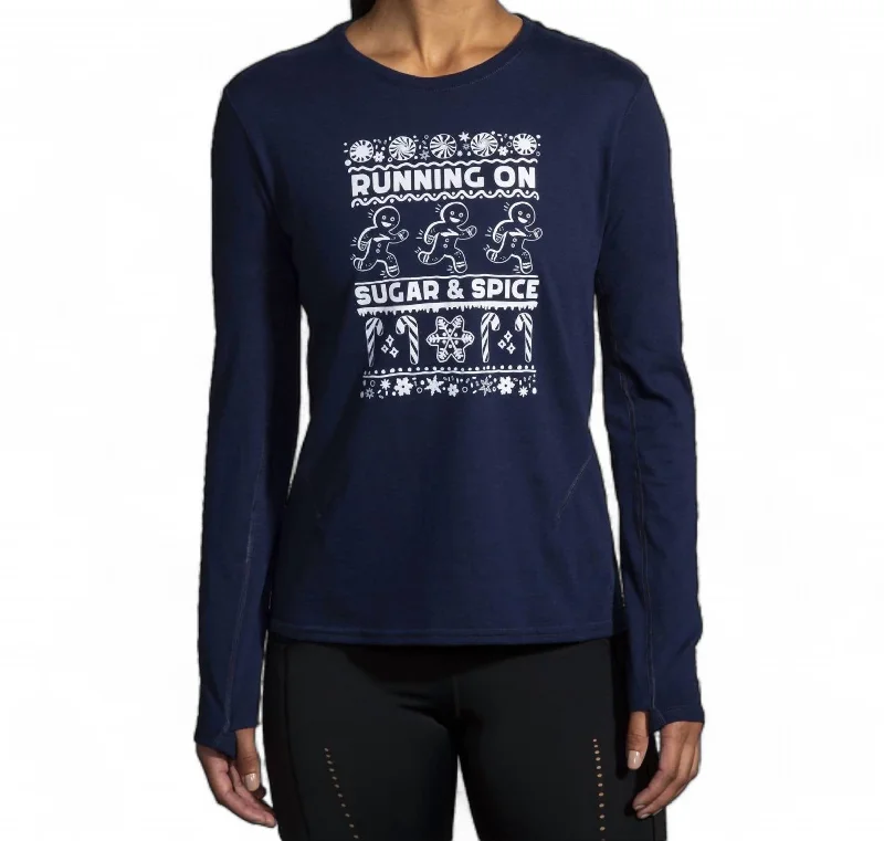 Women's Distance Long Sleeve 2.0 Shirt In Navy/run Merry 23 Ride The Style Wave