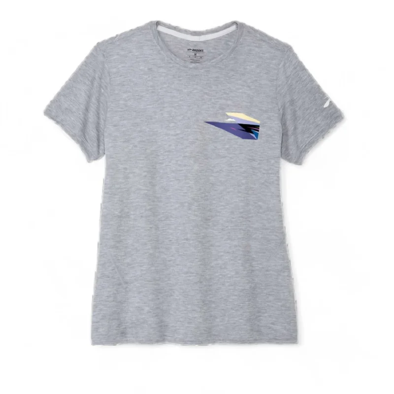 Women's Distance Short Sleeve 3.0 Tee In Brooks X/damon 24 Nordic Minimalist Home Look