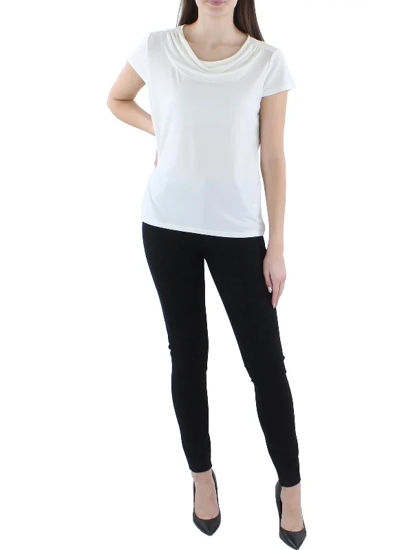 Womens Drapey Neckline Shirred Pullover Top Update With Cottagecore Styles