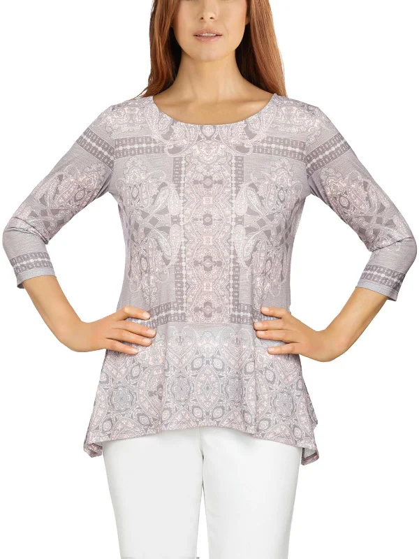 Womens Embellished Wideneck Blouse Luxe Women's Apparel