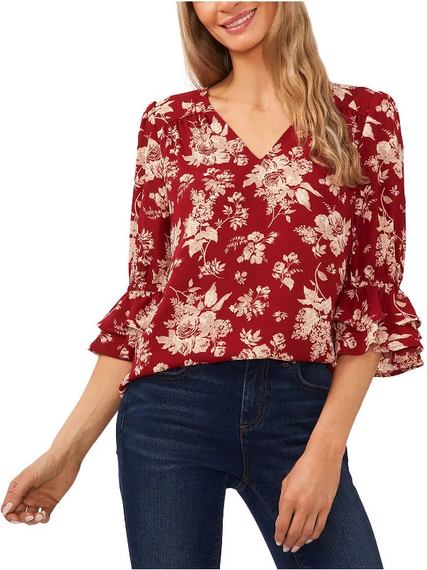 Womens Floral Print Office Wear Blouse Save On Classic Elegant Styles